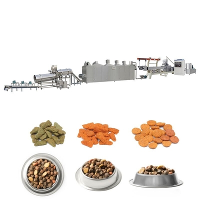 SS 201 Pet Food Processing Line Twin Screw Extruder Automatic