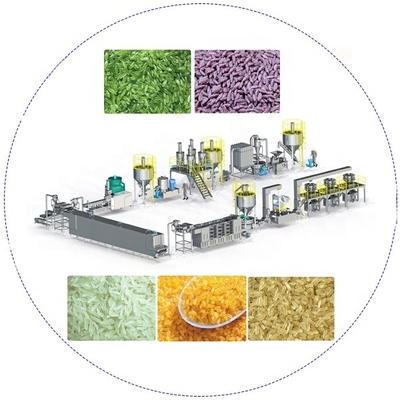 Double Screw Extruder Artificial Fortified Rice Processing Line Stainless Steel