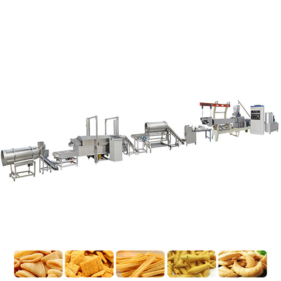 Puffed Fried Snack Production Line 3000KG Stainless Steel Twin Screw Extruder ISO9001