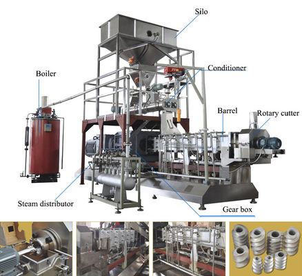 Double Screw Extruder Artificial Fortified Rice Processing Line Stainless Steel