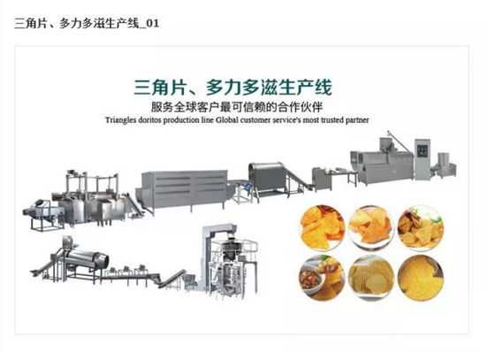 150kg/H Corn Tortilla Chips Processing Line Silk Road65 Silk Road70 70C